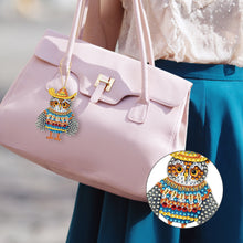 Load image into Gallery viewer, DIY Diamond Art Keychains Cartoon 6pcs (Ethnic Style Owl)