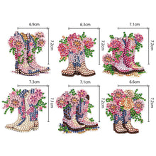 Load image into Gallery viewer, DIY Diamond Art Keychains Cartoon 6pcs (Pink Floral Boots)
