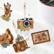 Load image into Gallery viewer, DIY Diamond Art Keychains Cartoon 6pcs (Retro Elements)