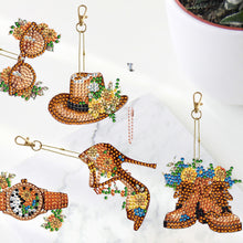 Load image into Gallery viewer, DIY Diamond Art Keychains Cartoon 6pcs (Retro Elements)