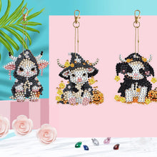 Load image into Gallery viewer, DIY Diamond Art Keychains Cartoon 6pcs (Halloween Calf)