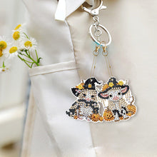 Load image into Gallery viewer, DIY Diamond Art Keychains Cartoon 6pcs (Halloween Calf)