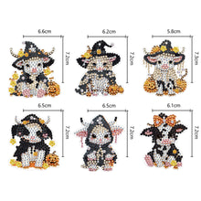 Load image into Gallery viewer, DIY Diamond Art Keychains Cartoon 6pcs (Halloween Calf)