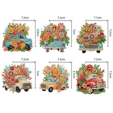 Load image into Gallery viewer, DIY Diamond Art Keychains Cartoon 6pcs (Flower Trolley)