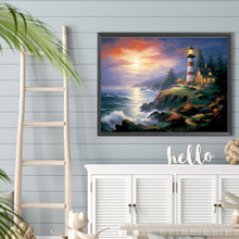 Load image into Gallery viewer, Diamond Painting - Full Round - seaside lighthouse (40*30CM)
