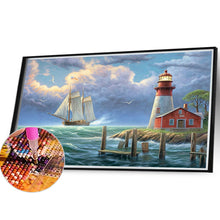 Load image into Gallery viewer, Diamond Painting - Full Round - seaside lighthouse (40*30CM)