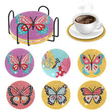 Load image into Gallery viewer, DIY Diamond Dot Art Coasters Mandara 6pcs (Butterfly)