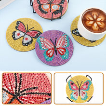 Load image into Gallery viewer, DIY Diamond Dot Art Coasters Mandara 6pcs (Butterfly)