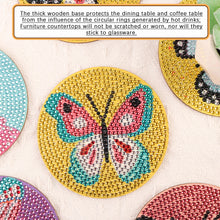 Load image into Gallery viewer, DIY Diamond Dot Art Coasters Mandara 6pcs (Butterfly)