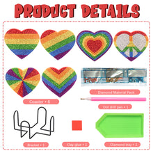 Load image into Gallery viewer, DIY Diamond Dot Art Coasters Mandara 6pcs (Proud Rainbow Logo)