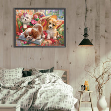Load image into Gallery viewer, Diamond Painting - Full Round - three dogs (40*30CM)