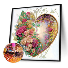Load image into Gallery viewer, Diamond Painting - Partial Special Shaped - love flower frame (30*30CM)