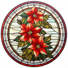 Load image into Gallery viewer, Diamond Painting - Full Round - Christmas red flower glass art (30*30CM)