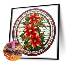 Load image into Gallery viewer, Diamond Painting - Full Round - Christmas red flower glass art (30*30CM)