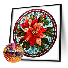 Load image into Gallery viewer, Diamond Painting - Full Round - Christmas red flower glass art (30*30CM)