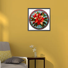 Load image into Gallery viewer, Diamond Painting - Full Round - Christmas red flower glass art (30*30CM)