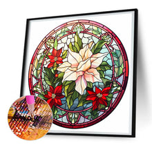 Load image into Gallery viewer, Diamond Painting - Full Round - Christmas red flower glass art (30*30CM)
