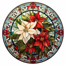 Load image into Gallery viewer, Diamond Painting - Full Round - Christmas red flower glass art (30*30CM)