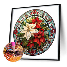 Load image into Gallery viewer, Diamond Painting - Full Round - Christmas red flower glass art (30*30CM)