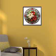 Load image into Gallery viewer, Diamond Painting - Full Round - Christmas red flower glass art (30*30CM)
