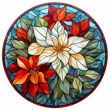 Load image into Gallery viewer, Diamond Painting - Full Round - Christmas red flower glass art (30*30CM)