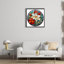 Load image into Gallery viewer, Diamond Painting - Full Round - Christmas red flower glass art (30*30CM)