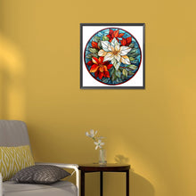 Load image into Gallery viewer, Diamond Painting - Full Round - Christmas red flower glass art (30*30CM)