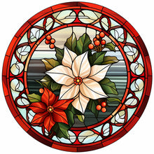Load image into Gallery viewer, Diamond Painting - Full Round - Christmas red flower glass art (30*30CM)