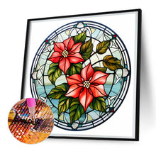Load image into Gallery viewer, Diamond Painting - Full Round - Christmas red flower glass art (30*30CM)
