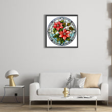 Load image into Gallery viewer, Diamond Painting - Full Round - Christmas red flower glass art (30*30CM)