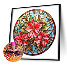 Load image into Gallery viewer, Diamond Painting - Full Round - Christmas red flower glass art (30*30CM)