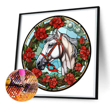 Load image into Gallery viewer, Diamond Painting - Full Round - Christmas Red Horse Glass Art (30*30CM)