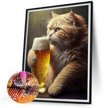 Load image into Gallery viewer, Diamond Painting - Full Round - beer cat (30*40CM)