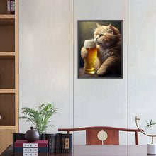 Load image into Gallery viewer, Diamond Painting - Full Round - beer cat (30*40CM)