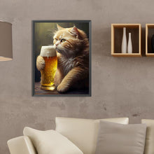 Load image into Gallery viewer, Diamond Painting - Full Round - beer cat (30*40CM)