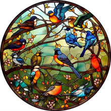 Load image into Gallery viewer, Diamond Painting - Full Round - Round Card Birds Singing Flowers (30*30CM)