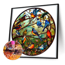 Load image into Gallery viewer, Diamond Painting - Full Round - Round Card Birds Singing Flowers (30*30CM)