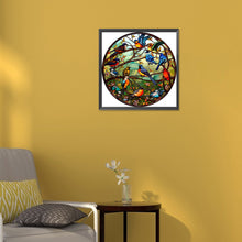 Load image into Gallery viewer, Diamond Painting - Full Round - Round Card Birds Singing Flowers (30*30CM)
