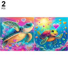 Load image into Gallery viewer, 2pcs Diamond Painting Set - colored sea turtle (30*30CM)