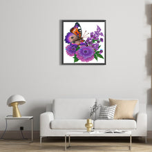 Load image into Gallery viewer, Diamond Painting - Partial Special Shaped - flowers and butterflies (30*30CM)