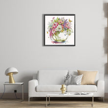 Load image into Gallery viewer, Diamond Painting - Partial Special Shaped - yellow green vase (30*30CM)