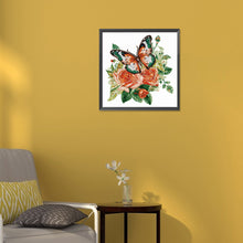 Load image into Gallery viewer, Diamond Painting - Partial Special Shaped - green butterfly (30*30CM)