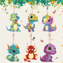 Load image into Gallery viewer, Diamond Dragon Painting Keychain Kits Double Sided 5PCS Cute Dinosaur Key Chains