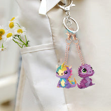 Load image into Gallery viewer, Diamond Dragon Painting Keychain Kits Double Sided 5PCS Cute Dinosaur Key Chains