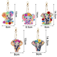Load image into Gallery viewer, 6Pcs DIY Diamonds Key Ring Double Sided Cartoon Special Shaped Hanging Ornaments