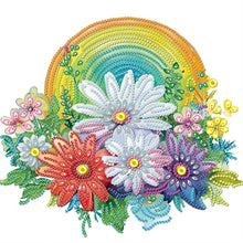 Load image into Gallery viewer, Diamond Painting - Partial Special Shaped - rainbow with flowers (30*30CM)