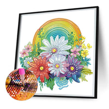 Load image into Gallery viewer, Diamond Painting - Partial Special Shaped - rainbow with flowers (30*30CM)