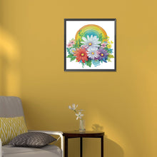 Load image into Gallery viewer, Diamond Painting - Partial Special Shaped - rainbow with flowers (30*30CM)