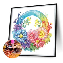 Load image into Gallery viewer, Diamond Painting - Partial Special Shaped - rainbow with flowers (30*30CM)