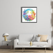 Load image into Gallery viewer, Diamond Painting - Partial Special Shaped - rainbow with flowers (30*30CM)